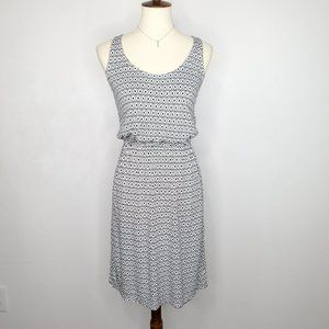 Old Navy Black White Gray Ikat Knit Sleeveless Pullover Dress Size S